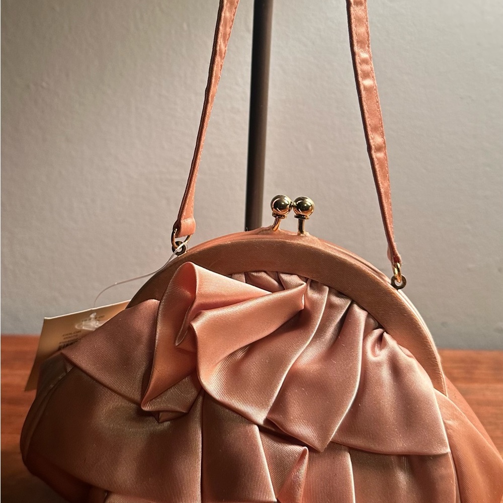 NWT satin ruffled evening bag